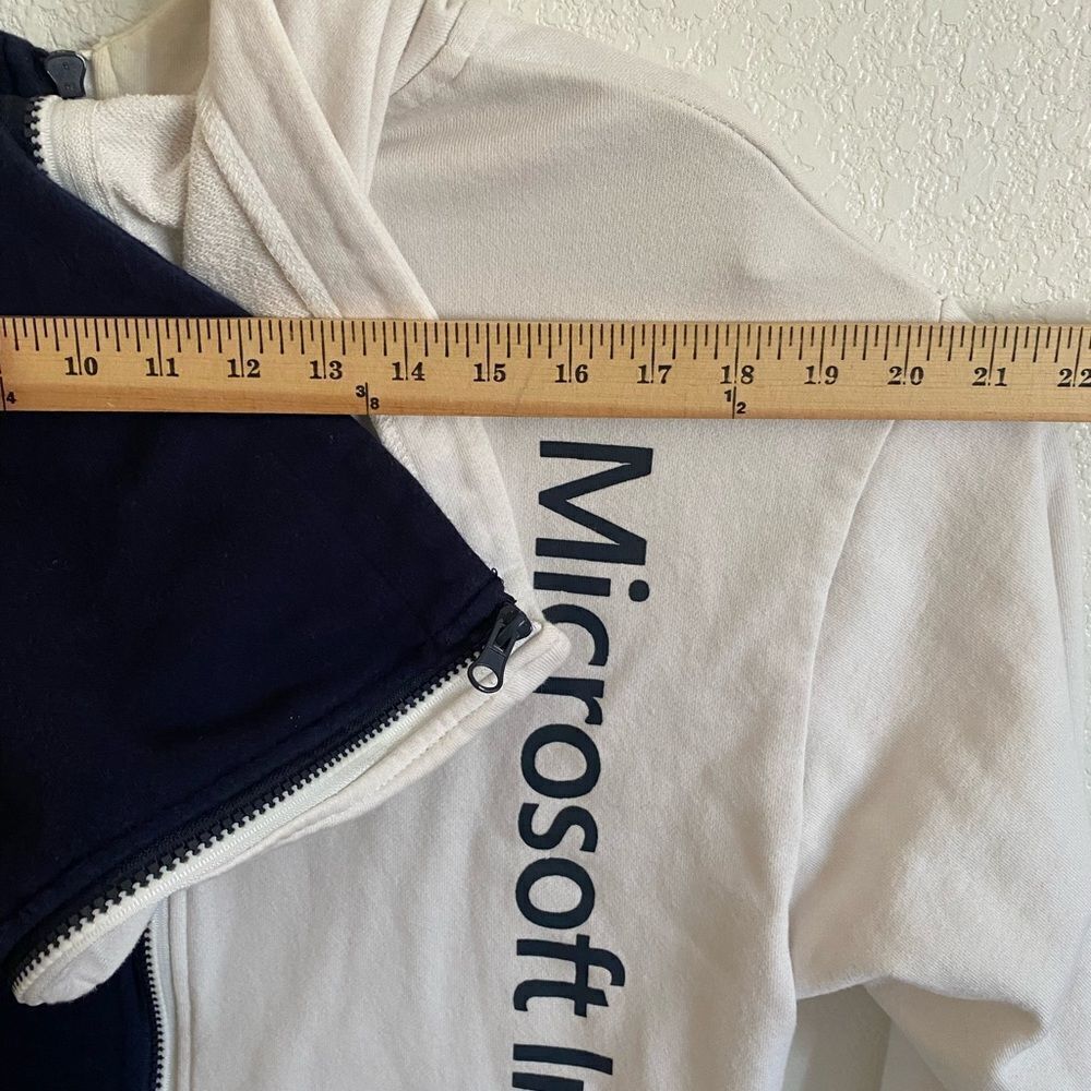 MICROSOFT Yin Yang FullZip Navy/White Sweatshirt Hoodie Size M - Picture 8 of 10